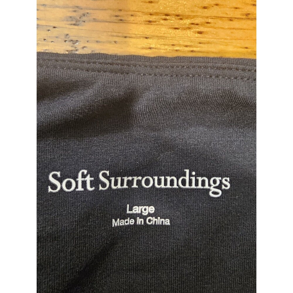 Soft Surroundings Must-Have Leggings Large Black Cotton Stretch High Rise 2FR05 - Picture 6 of 8